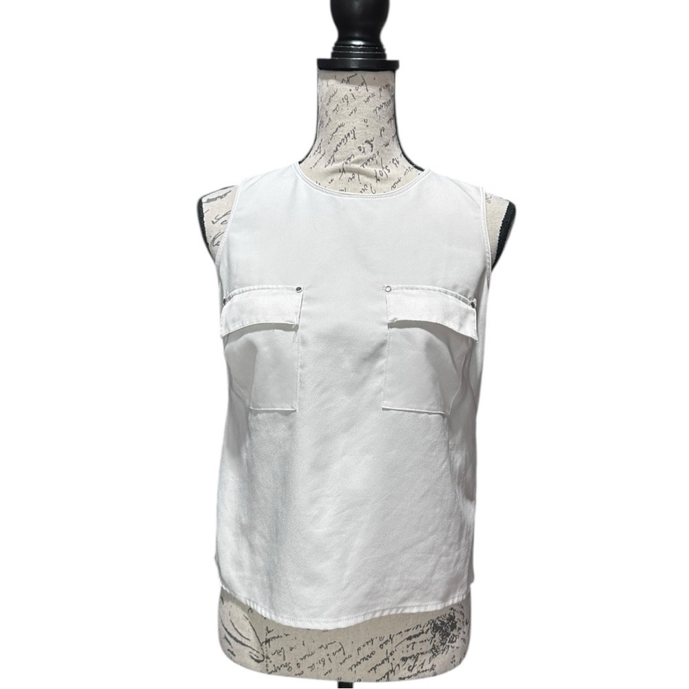 White House Black Market Cream Sleeveless Top Size XS